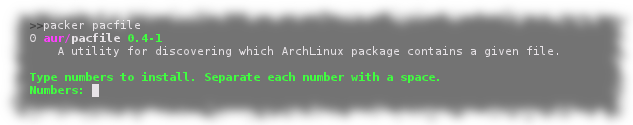 packer —  пример интерактивного режима с поиском пакетов